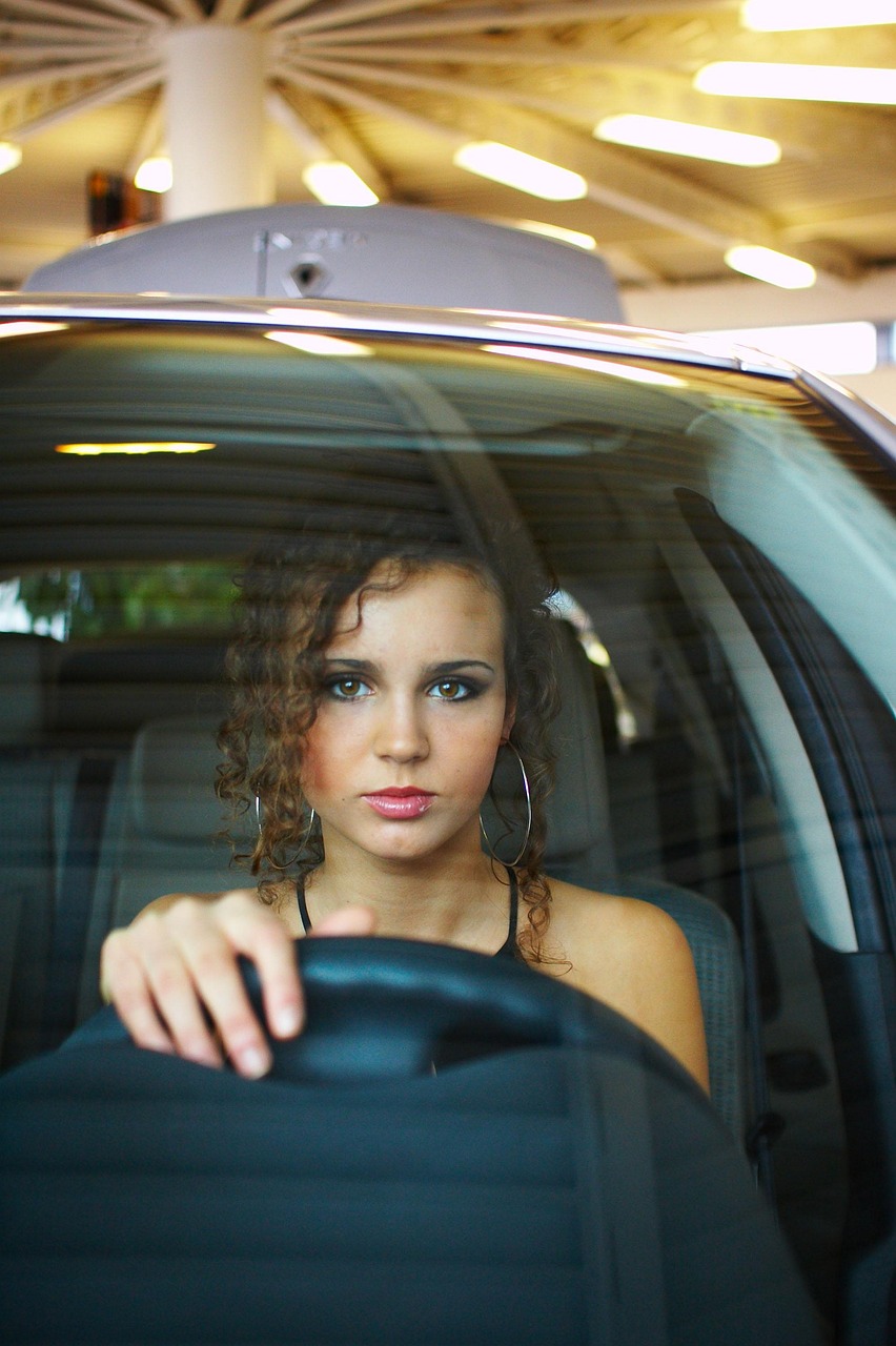 woman, drive, model, pose, female, girl, portrait, glamour